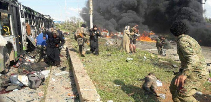 Al menos 70 muertos en un atentado contra un convoy de evacuados cerca de Alepo