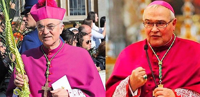 Los arzobispos Vigano y Negri firman la profesin de fe sobre el sacramento del matrimonio de los obispos kazajos