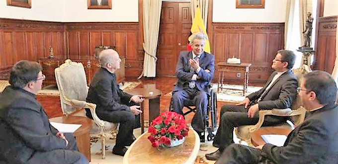 Reunin cordial entre el presidente de Ecuador y los obispos del pas