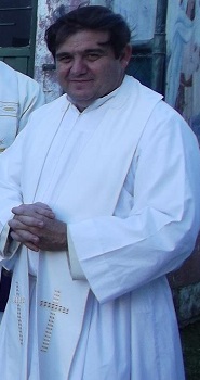 El padre Pedro Velasco Sures, cuando asum como prroco en Sagrado Corazn de Jess, de Cambaceres (2 de marzo de 2013)