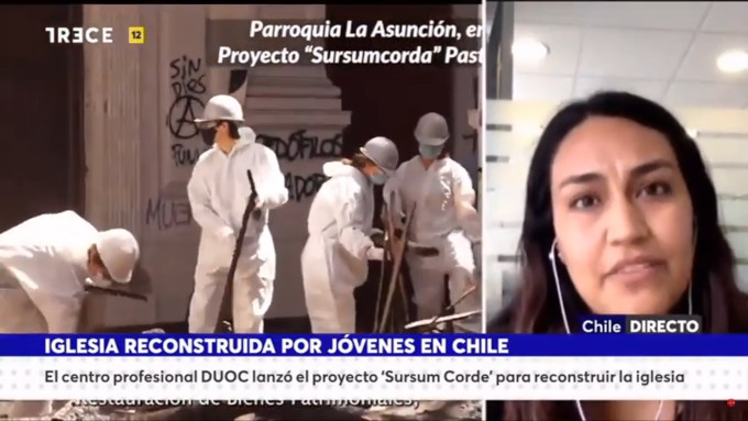 Jvenes universitarios catlicos ayudan a la reconstruccin y rehabilitacin de templos saqueados y quemados en Chile