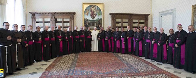 Obispos de Bolivia con el Papa Francisco