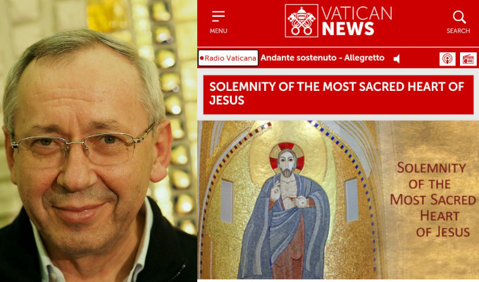 VaticanNews elige una obra de Rupnik para un artculo sobre el Sagrado Corazn de Jess