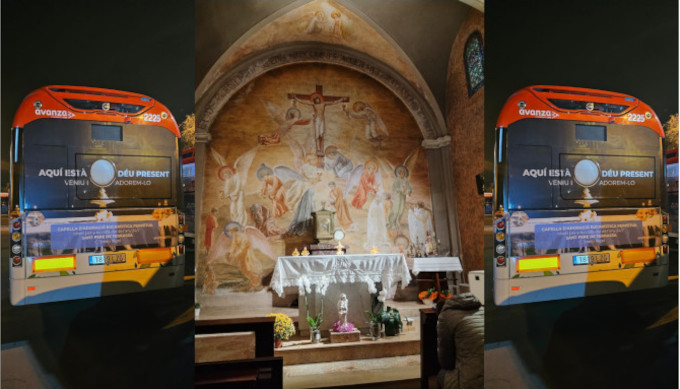 Los autobuses de Tarrasa exhiben publicidad de la capilla de adoracin perptua