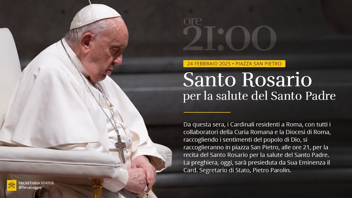 El cardenal Parolin presidir el rezo del Rosario por el Papa en la Plaza de San Pedro