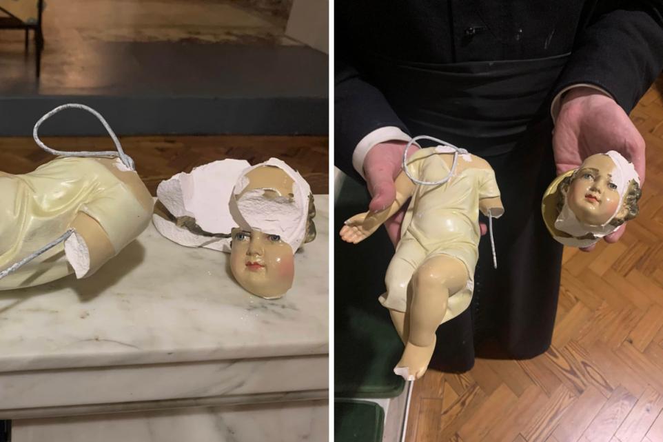 Destrozan la imagen del Ni�o Jes�s en la iglesia cat�lica de San Patricio en Edimburgo
