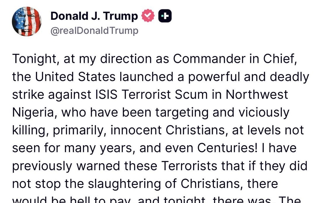 Trump interviene militarmente contra islamistas nigerianos