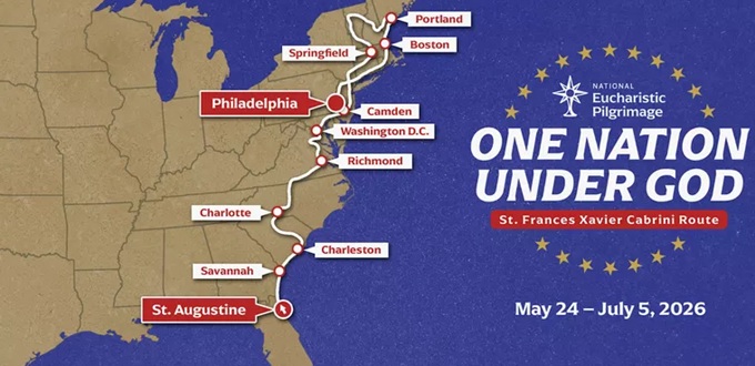 La ruta Cabrini llevar� al Sant�simo por 18 di�cesis en la Peregrinaci�n Eucar�stica de 2026